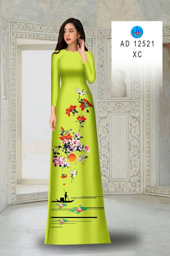 Vải Áo Dài Hoa In 3D AD 12521 31
